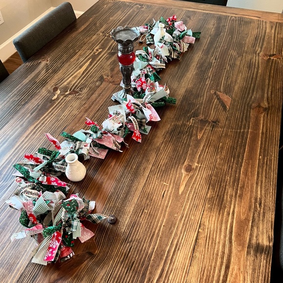 Fabric Christmas Garland - Handmade Item - New - Red, Green, White, Tan - Picture 1 of 3